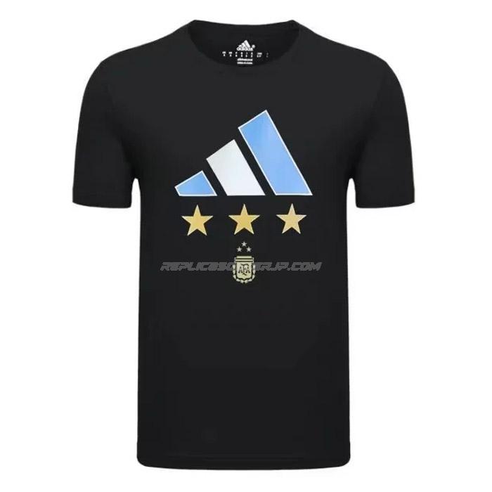 adidas アルゼンチン 2022 3 star ブラック t-shirt