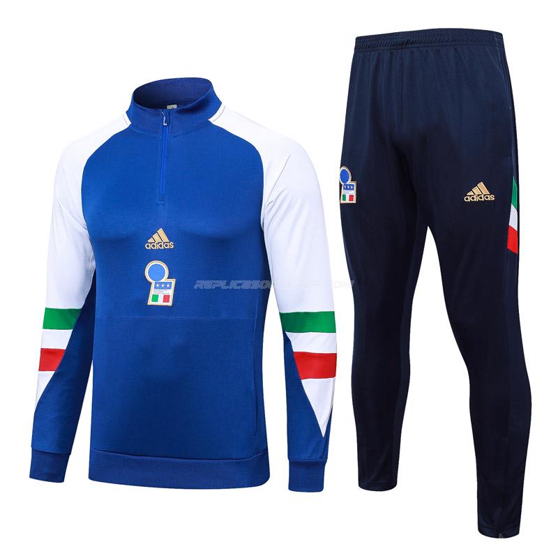 adidas イタリア 2023-24 23831a1 青い 白い サッカー スウェットシャツ