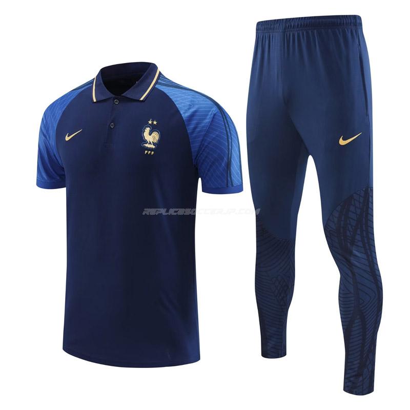 ナイキ フランス 2022-23 221125a1 青い ポロシャツセット